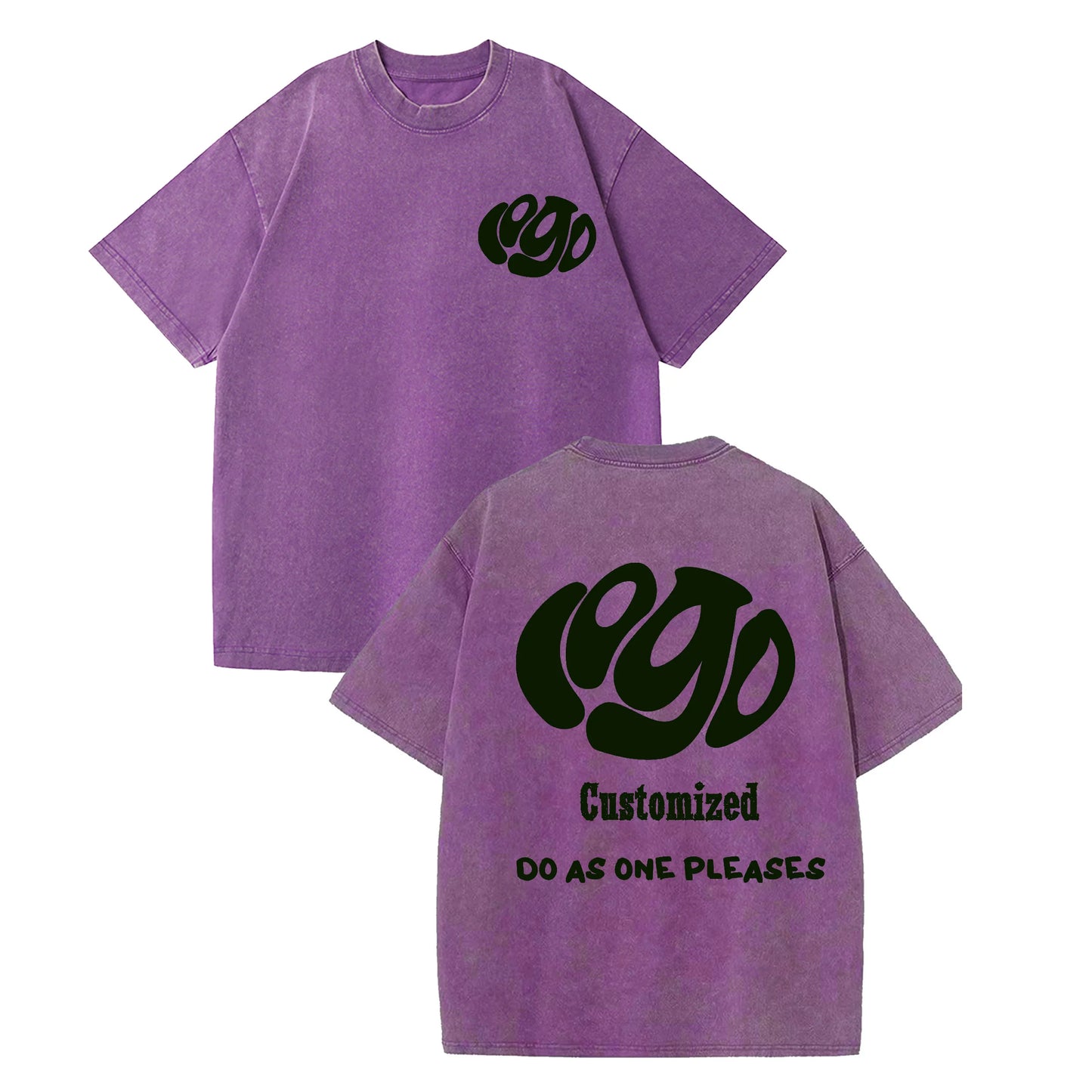 Custom Logo Hip Hop Oversized Washed Tee