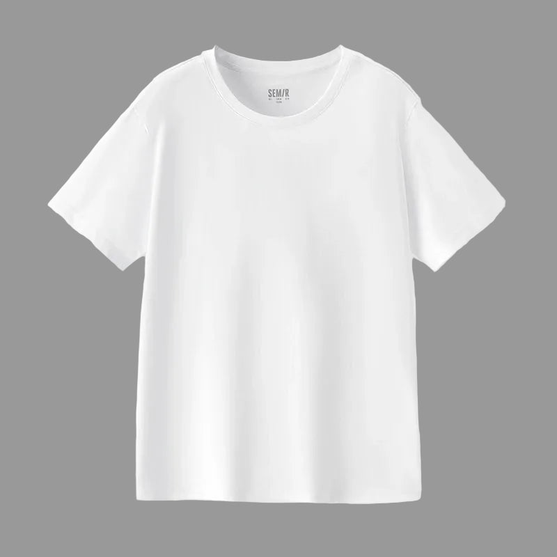 Men’s White Cotton Crew Neck T-Shirt