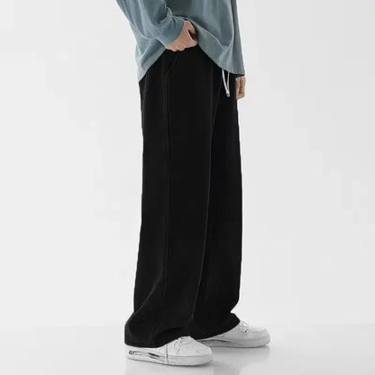 Men's Streetwear Loose Wide Leg Jeans | Korean Style Straight Denim Pants