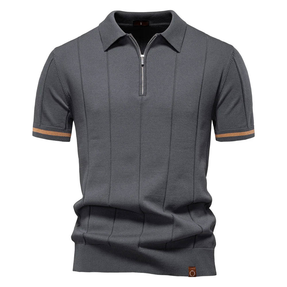 Men's Sport Zipper Polo Shirt