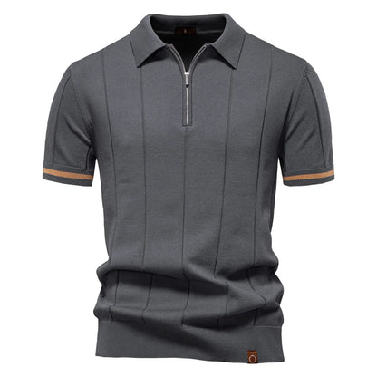 Men's Sport Zipper Polo Shirt