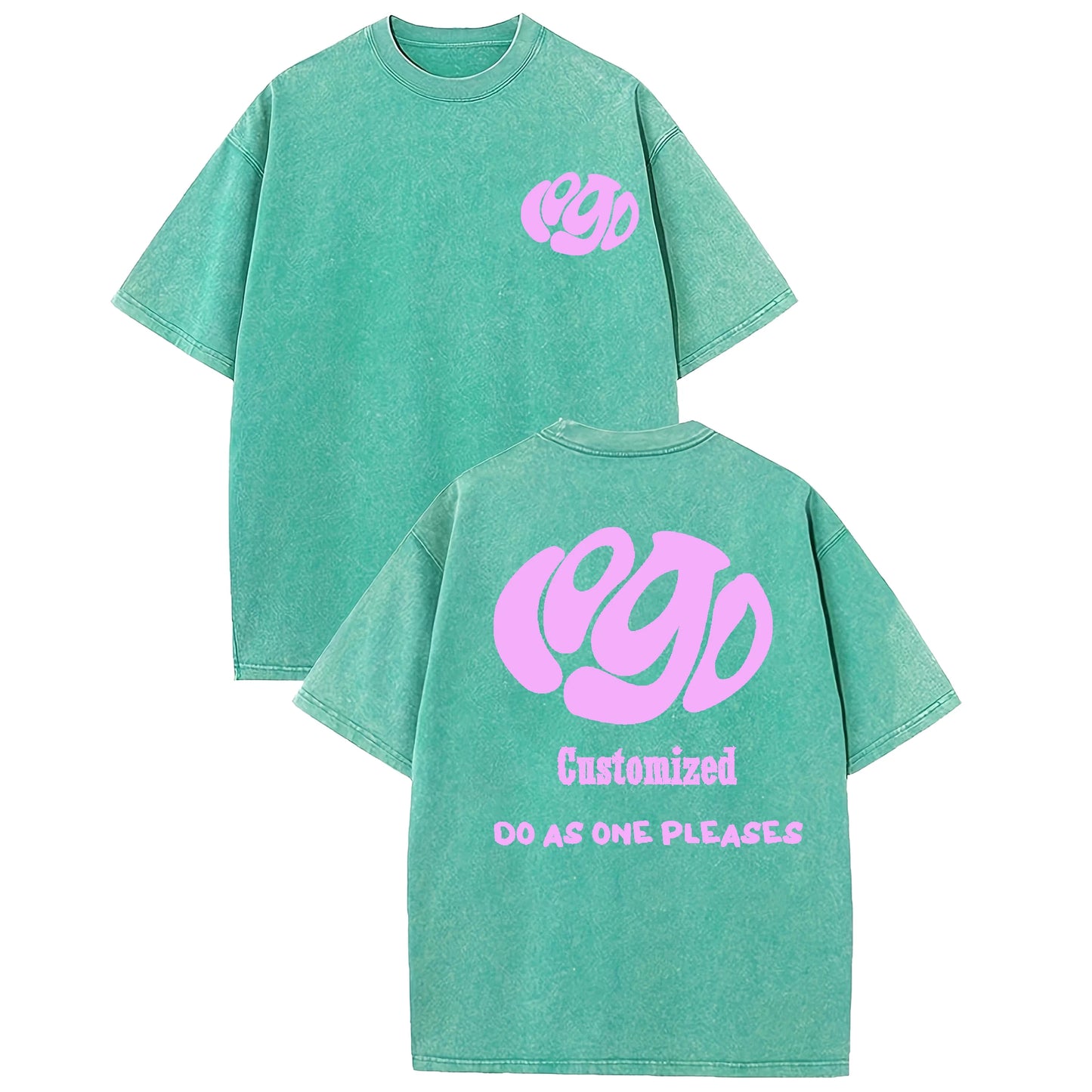 Custom Logo Hip Hop Oversized Washed Tee