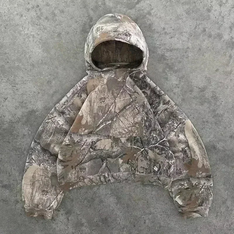 Gray Oversized Zipper Hoodie front view