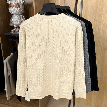 Men's Premium Knit Sweater | Jacquard Embroidery Pullover