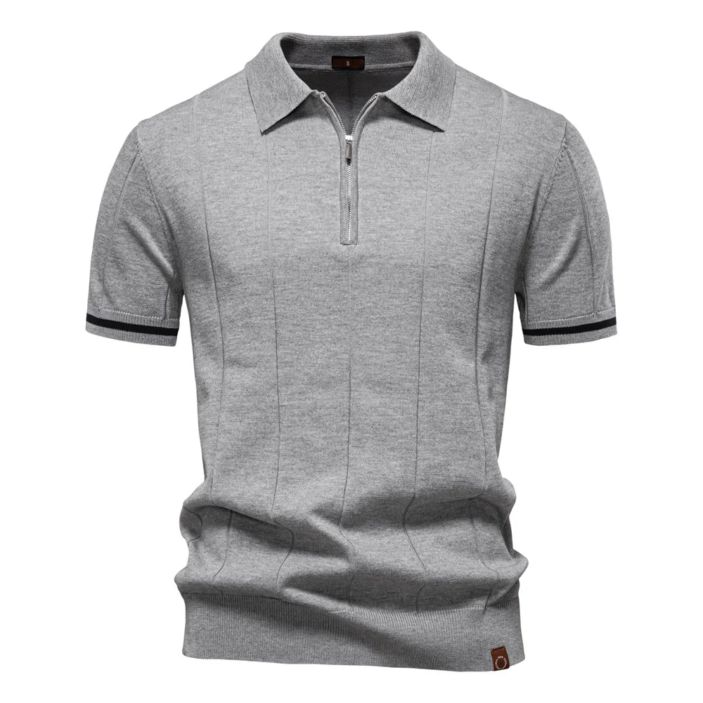 Men's Sport Zipper Polo Shirt