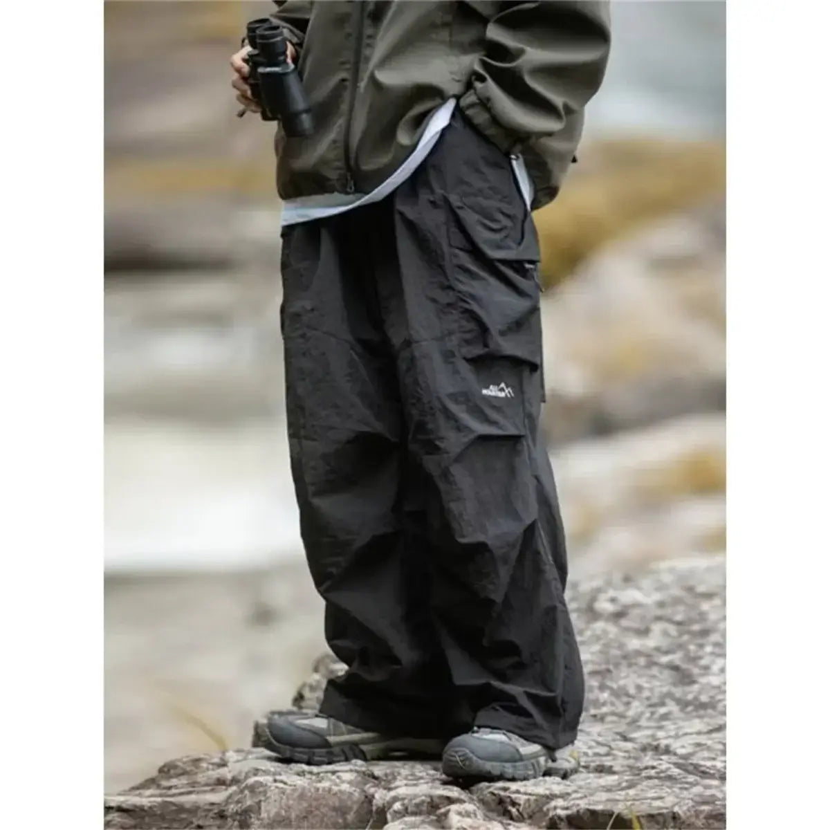 Men's Vintage Baggy Hiking Cargo Pants front view