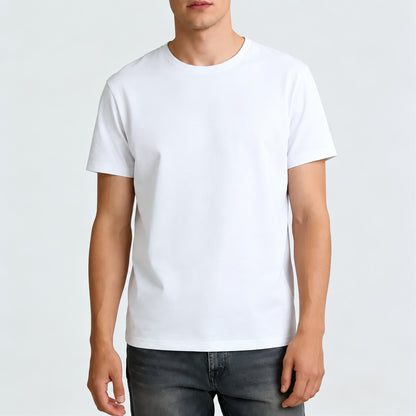 Men’s White Cotton Crew Neck T-Shirt