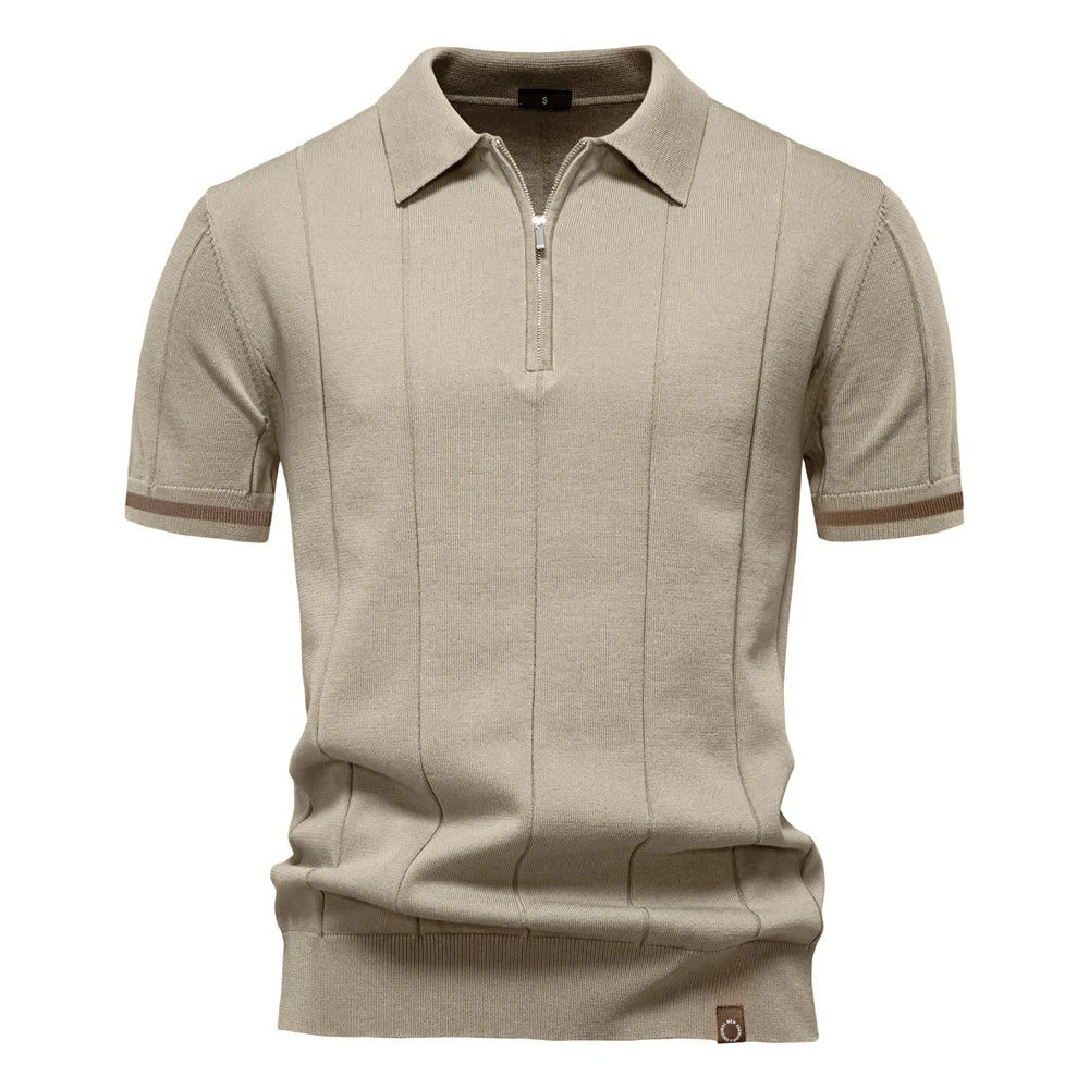 Men's Sport Zipper Polo Shirt
