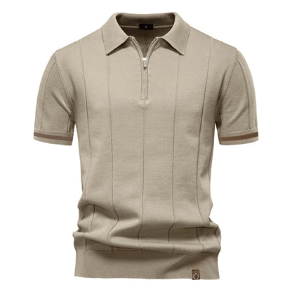 Men's Sport Zipper Polo Shirt
