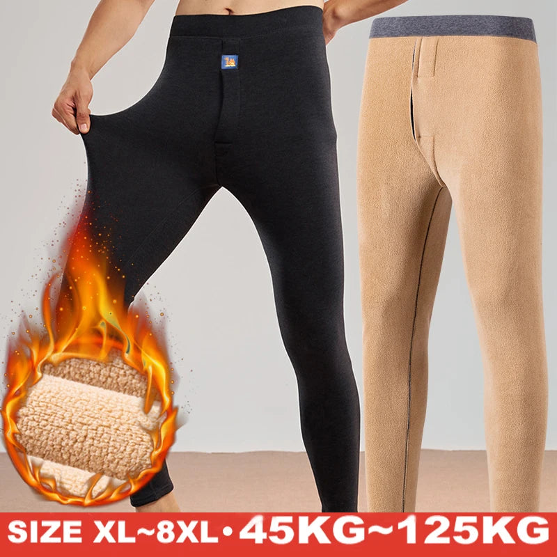 Men's Winter Thermal Fleece Leggings | Warm Underwear Pants for Cold Weather