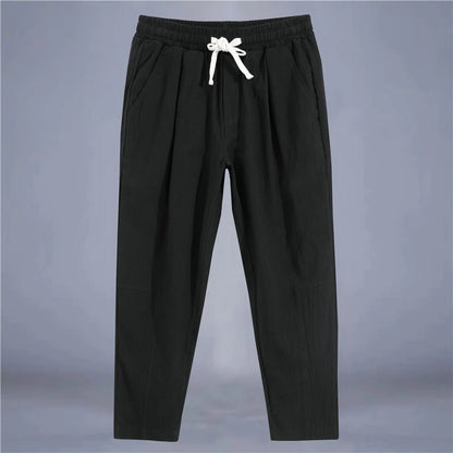 Men's Cotton Loose Fit Straight Leg Drawstring Pants