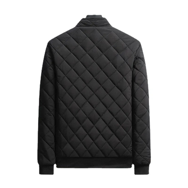 Men's Diamond Pattern Bomber Jacket