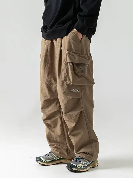 Men's Vintage Baggy Hiking Cargo Pants front view