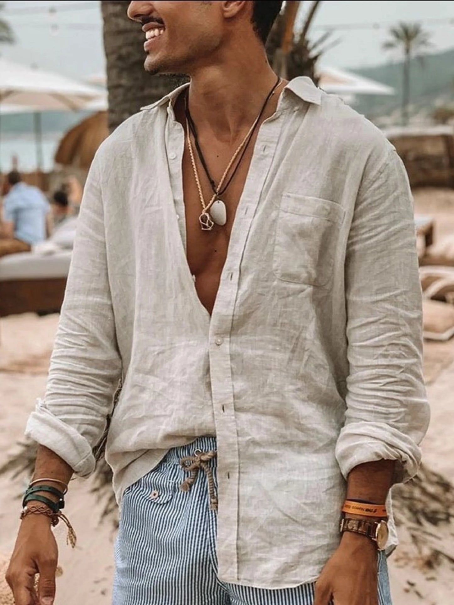 Solid Color Long Sleeve Casual Shirt