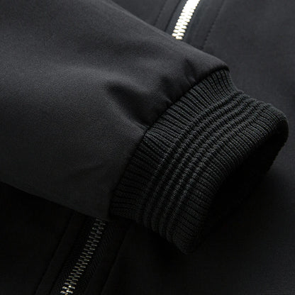 Men's Solid Color Windbreaker Jacket | Slim Fit Baseball Collar Zip-Up Coat