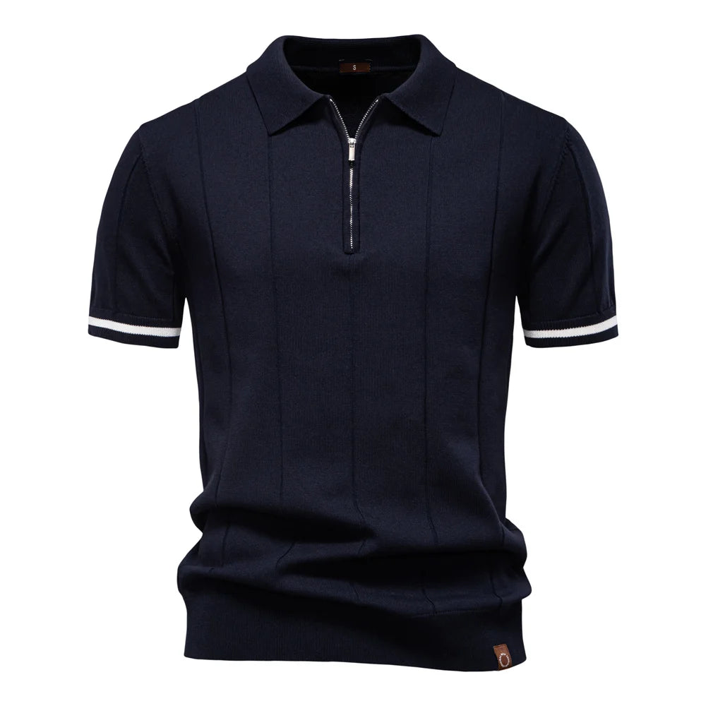 Men's Sport Zipper Polo Shirt