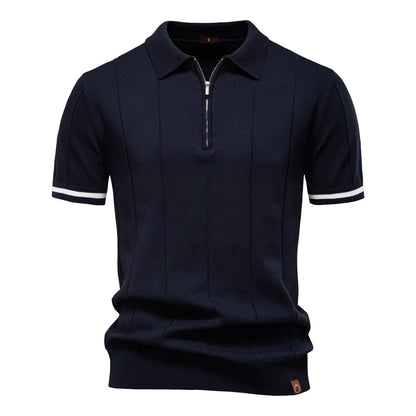 Men's Sport Zipper Polo Shirt