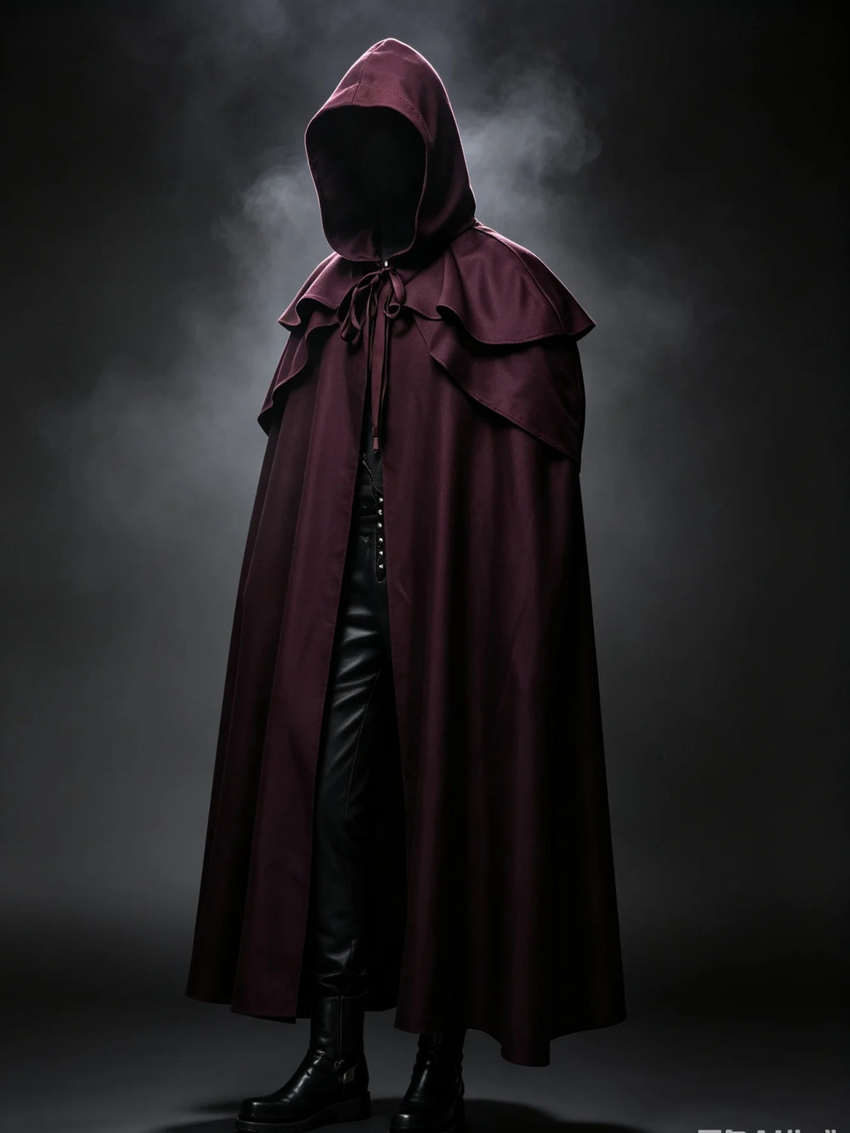 Unisex Medieval Hooded Cloak with Tie Closure