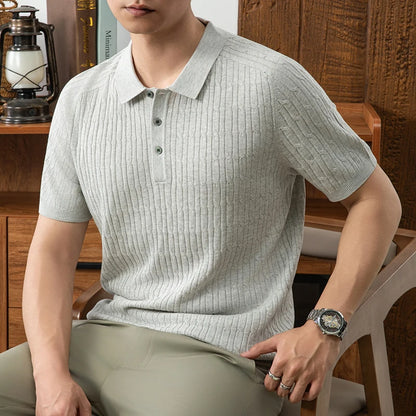 Men's Luxury Jacquard Knitted Polo Shirt
