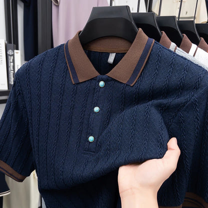 Men's Jacquard Knit Polo Shirt