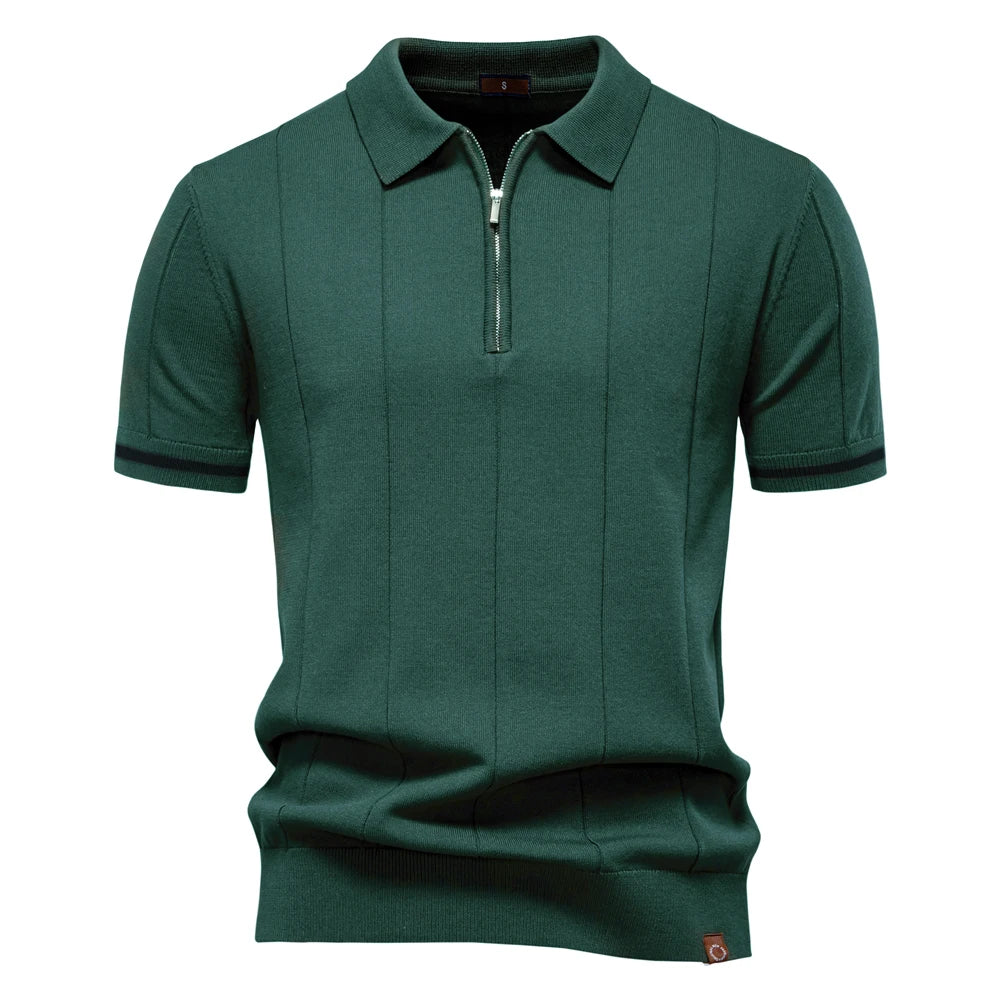 Men's Sport Zipper Polo Shirt
