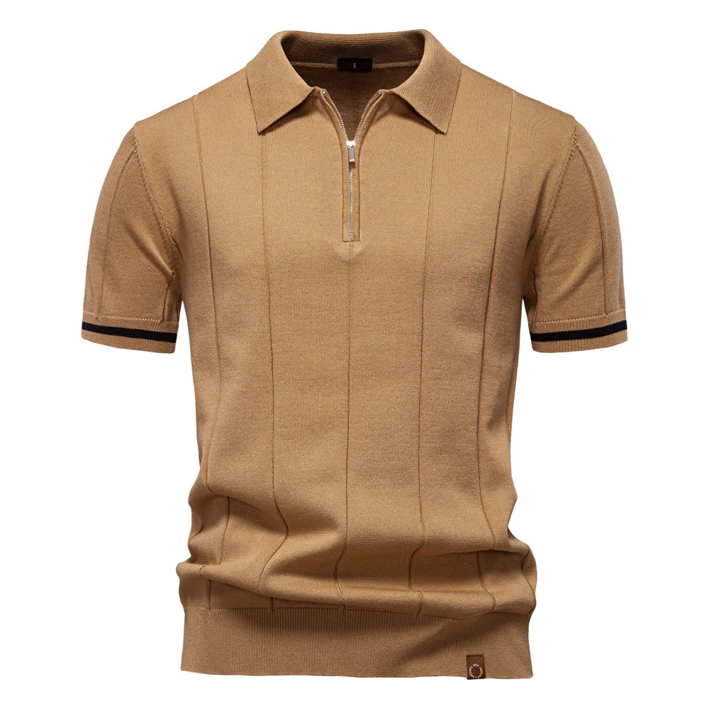 Men's Sport Zipper Polo Shirt
