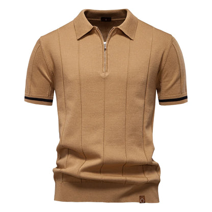 Men's Sport Zipper Polo Shirt