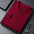 Men’s Burgundy Knitted Polo Shirt