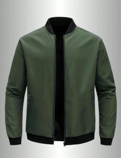 Men's Baseball Collar Jacket | Casual Lightweight Zip-Up Coat