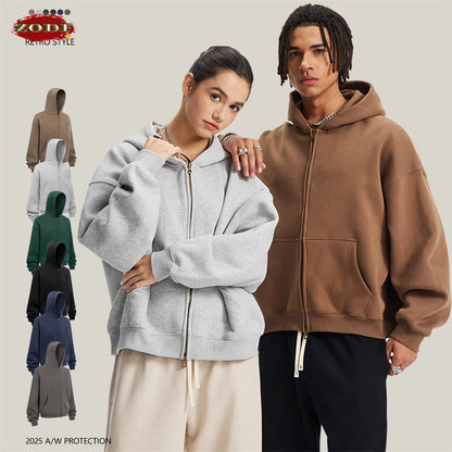 Men's Fleece Boxy Zip-Up Hoodie