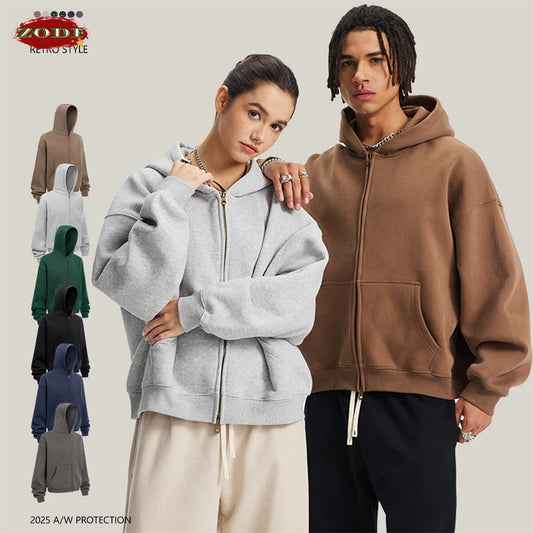 Men's Fleece Boxy Zip-Up Hoodie