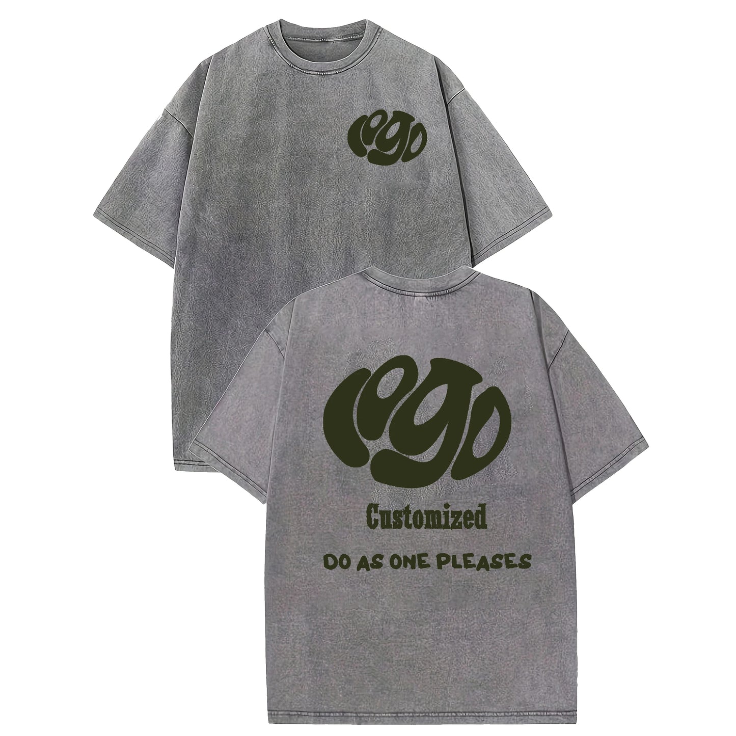 Custom Logo Hip Hop Oversized Washed Tee