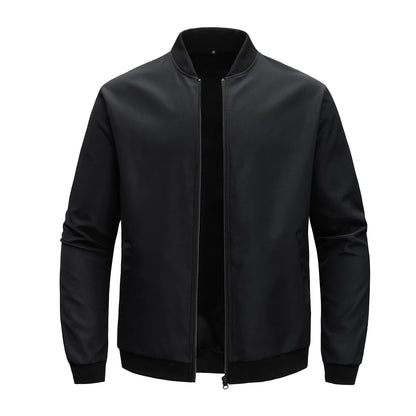 Men's Baseball Collar Jacket | Casual Lightweight Zip-Up Coat