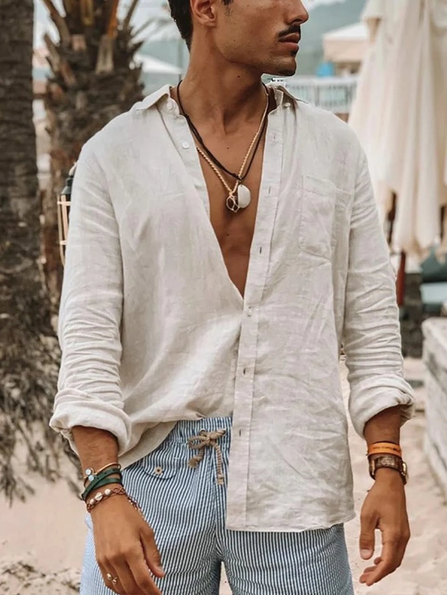 Solid Color Long Sleeve Casual Shirt