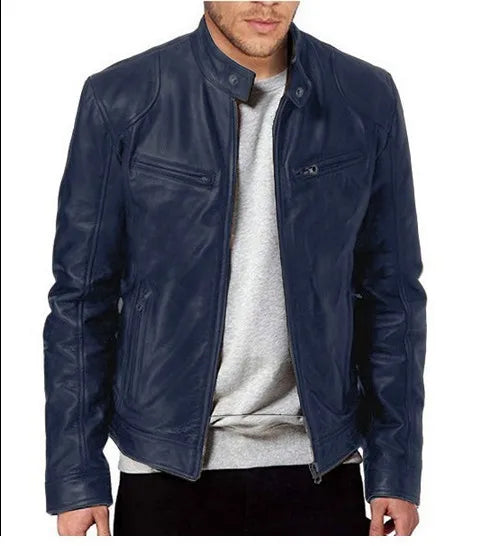 Men's PU Leather Bomber Jacket