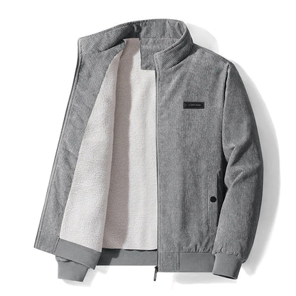 Men's Winter Thick Fleece Jacket | Windproof Warm Stand Collar Zip-Up Coat